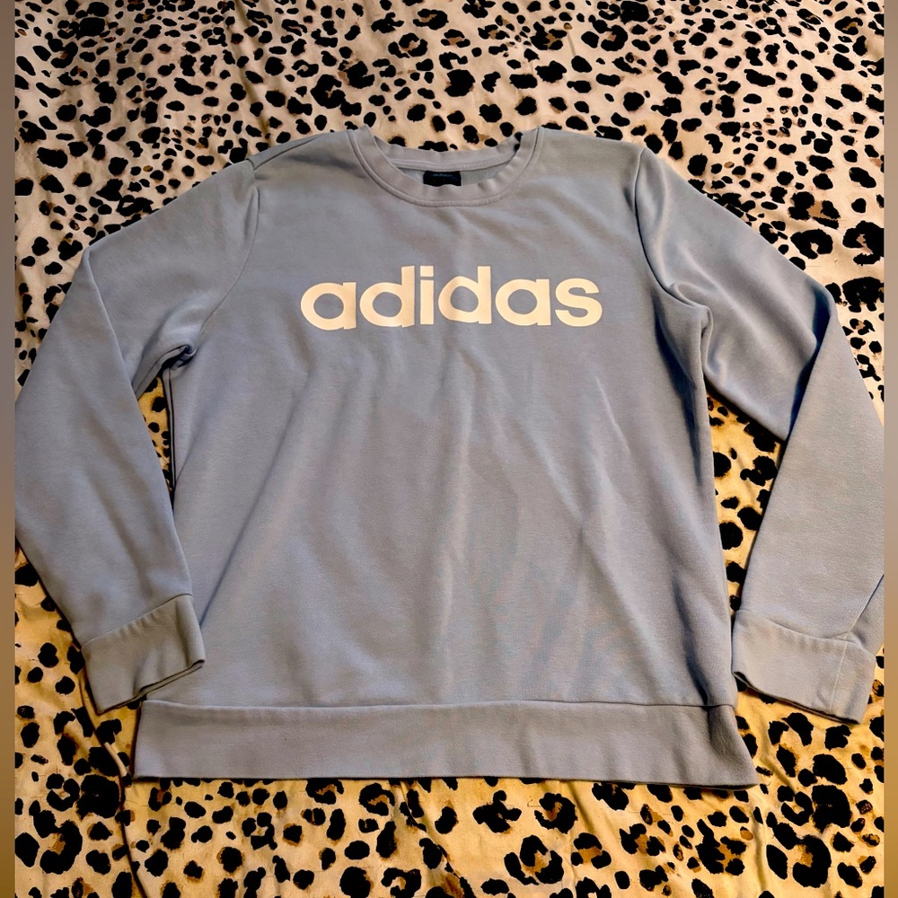Adidas Sky Blue Crewneck with White Logo